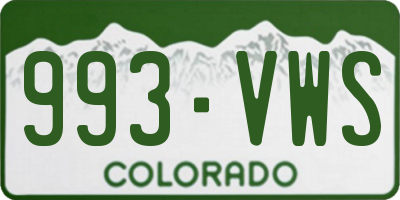 CO license plate 993VWS