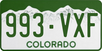 CO license plate 993VXF
