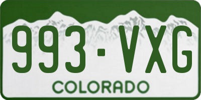 CO license plate 993VXG