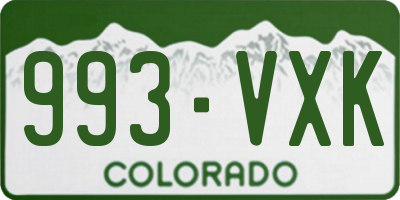 CO license plate 993VXK