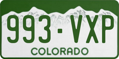CO license plate 993VXP