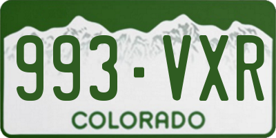 CO license plate 993VXR