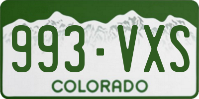 CO license plate 993VXS