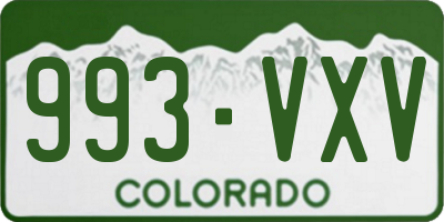 CO license plate 993VXV