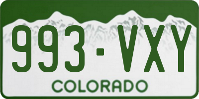CO license plate 993VXY