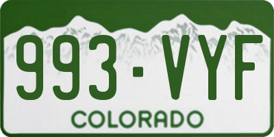 CO license plate 993VYF