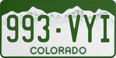 CO license plate 993VYI