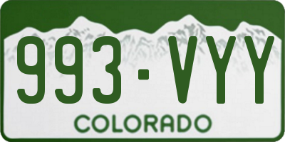 CO license plate 993VYY