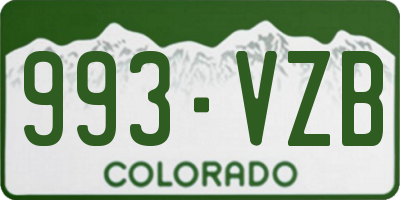 CO license plate 993VZB