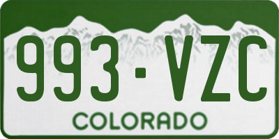 CO license plate 993VZC