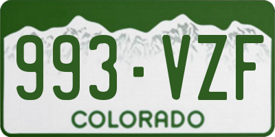 CO license plate 993VZF