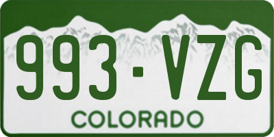 CO license plate 993VZG