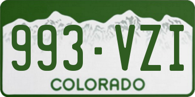 CO license plate 993VZI
