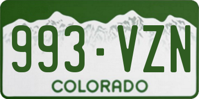 CO license plate 993VZN