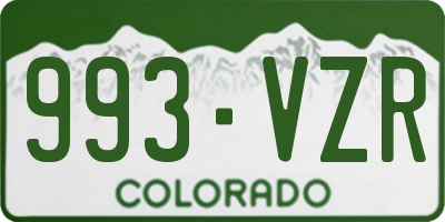 CO license plate 993VZR