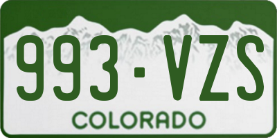 CO license plate 993VZS