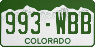 CO license plate 993WBB