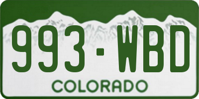 CO license plate 993WBD