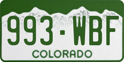 CO license plate 993WBF