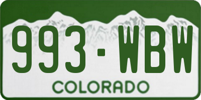 CO license plate 993WBW