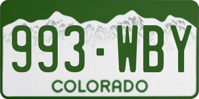 CO license plate 993WBY