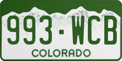 CO license plate 993WCB