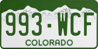 CO license plate 993WCF