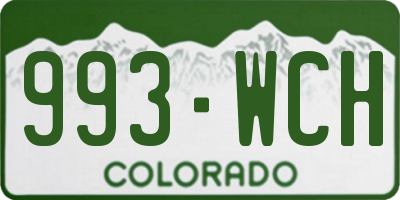 CO license plate 993WCH