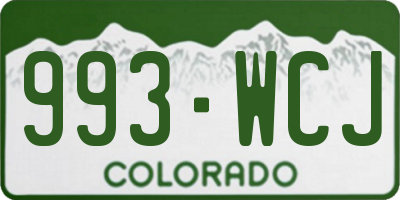 CO license plate 993WCJ