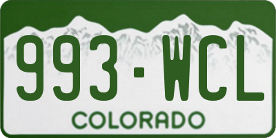 CO license plate 993WCL