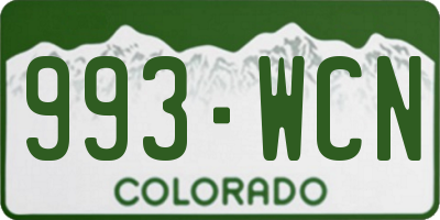 CO license plate 993WCN