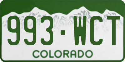 CO license plate 993WCT