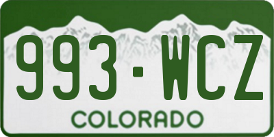 CO license plate 993WCZ