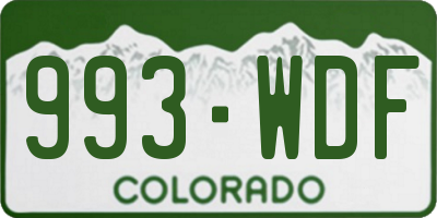 CO license plate 993WDF