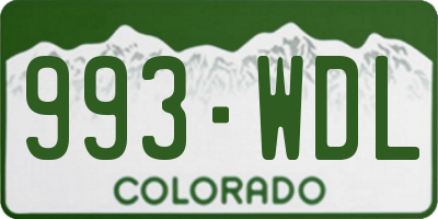 CO license plate 993WDL