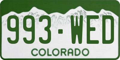 CO license plate 993WED
