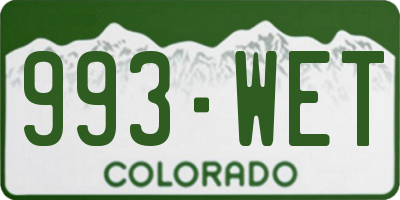 CO license plate 993WET