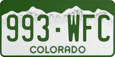 CO license plate 993WFC