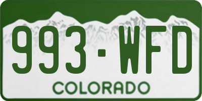 CO license plate 993WFD