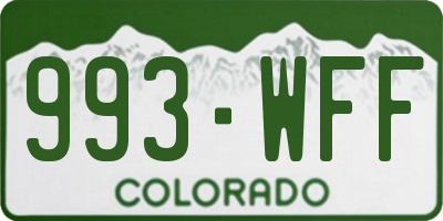CO license plate 993WFF