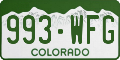 CO license plate 993WFG