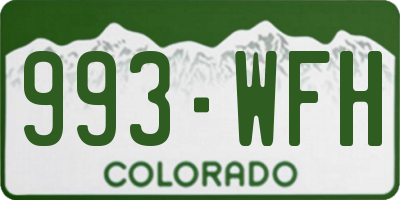 CO license plate 993WFH