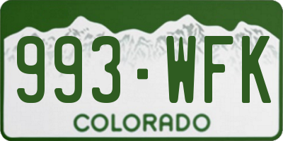 CO license plate 993WFK
