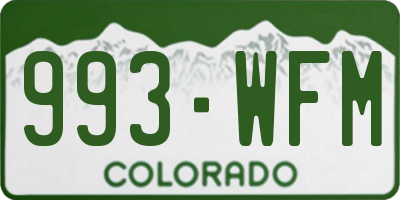 CO license plate 993WFM