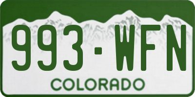 CO license plate 993WFN