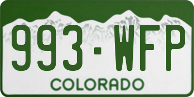 CO license plate 993WFP