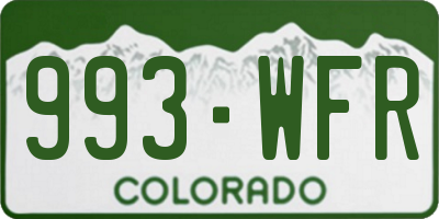 CO license plate 993WFR