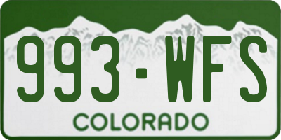 CO license plate 993WFS