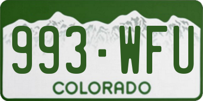CO license plate 993WFU