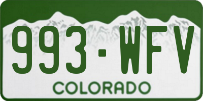 CO license plate 993WFV